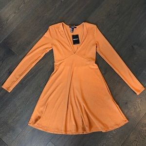 NWT Forever 21 Orange Long Sleeve Dress